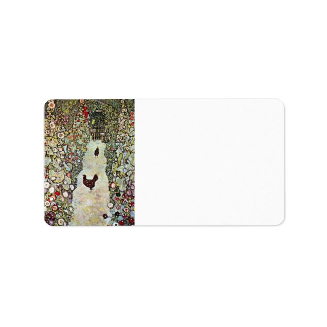 Garden Path with Chickens by Gustav Klimt Label (Front)