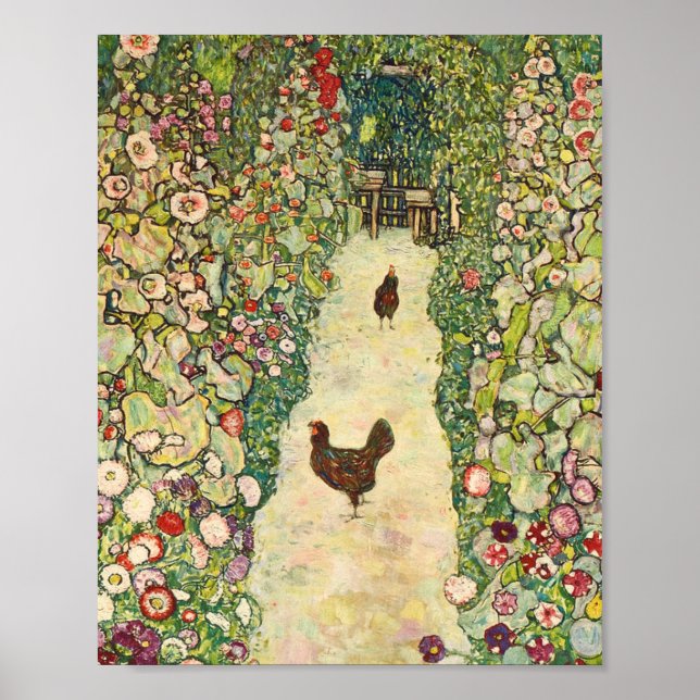 Garden Path with Chickens by Gustav Klimt Poster (Front)