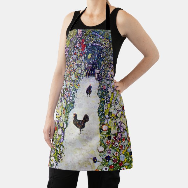Garden Path with Chickens, Gustav Klimt Apron (Insitu)