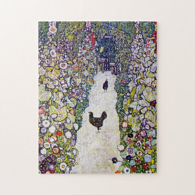 Garden Path with Chickens, Gustav Klimt Jigsaw Puzzle (Vertical)