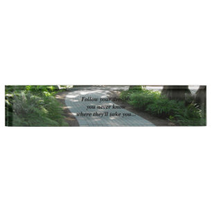 Garden Path with Motivational Message Nameplate