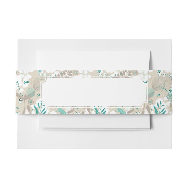 Garden Pattern Invitation Belly Band (Front Example)