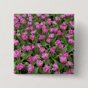 Garden pattern of tulips, Keukenhof Gardens, 15 Cm Square Badge