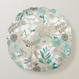 Garden Pattern Round Cushion