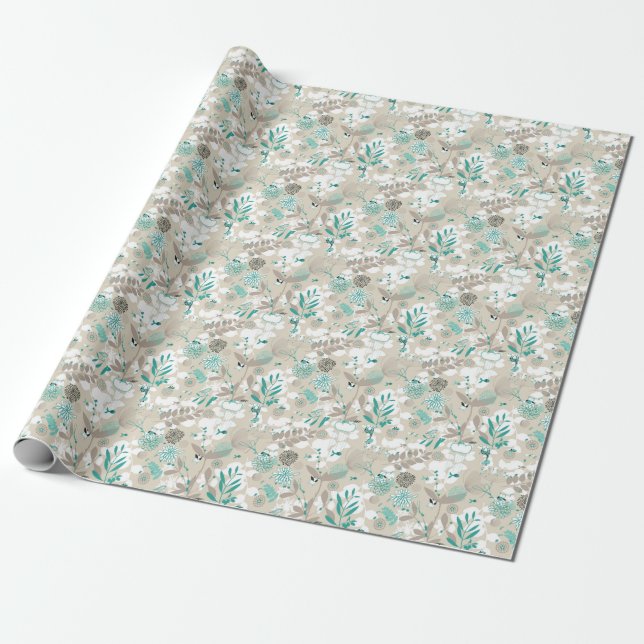 Garden Pattern Wrapping Paper (Unrolled)