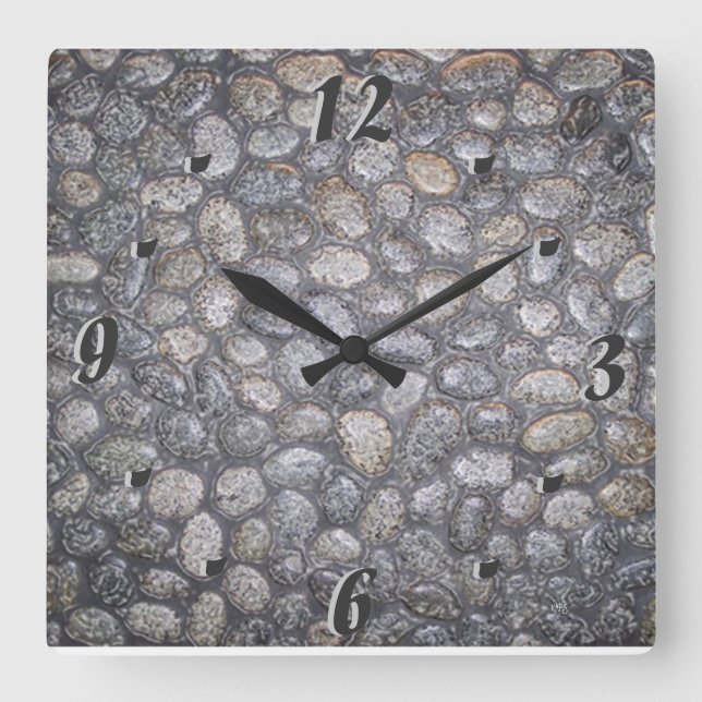 Garden Pebbles Square Wall Clock (Front)