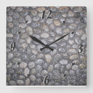 Garden Pebbles Square Wall Clock