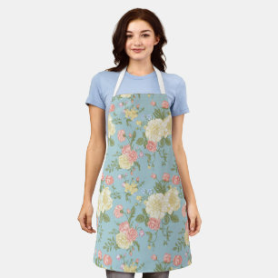 Garden Peony Floral Pattern Apron