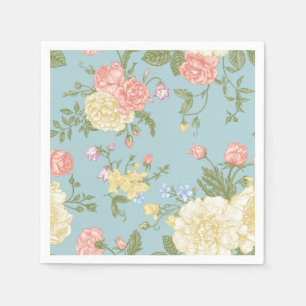 Garden Peony Floral Pattern Napkin