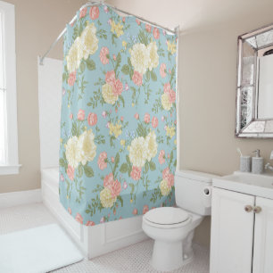 Garden Peony Floral Pattern Shower Curtain