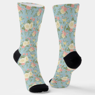 Garden Peony Floral Pattern Socks