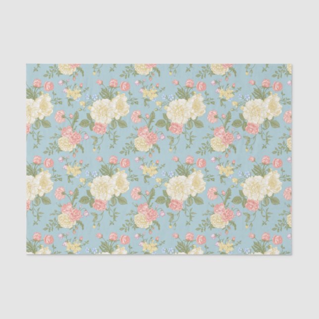 Garden Peony Floral Pattern Tissue Paper (Front)