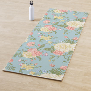 Garden Peony Floral Pattern Yoga Mat