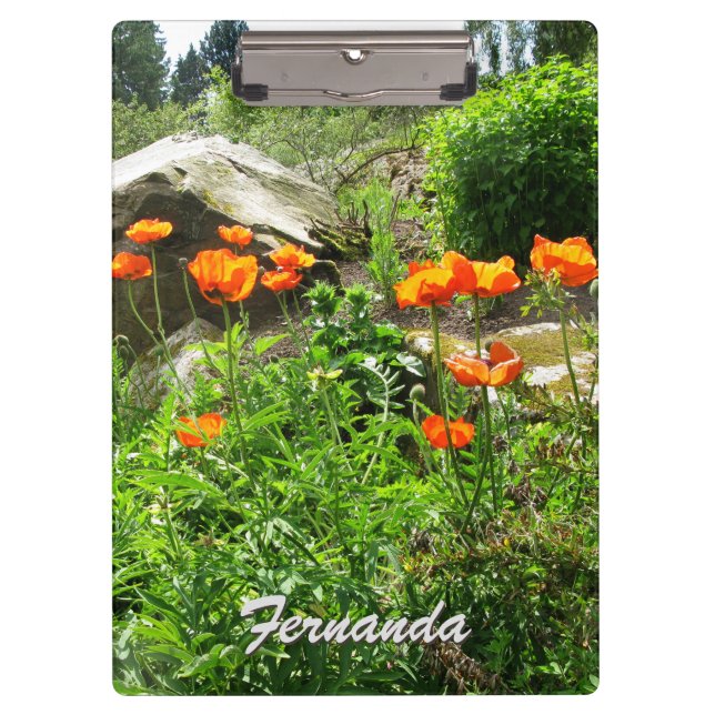 Garden Photo Lush Park Spring Poppies any Text Clipboard (Front)