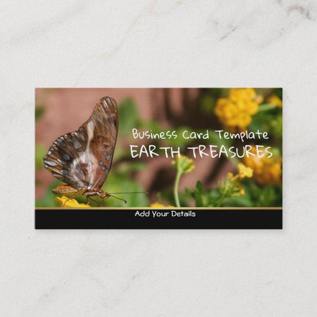 Garden Photography Dog and Butterfly Business Card (Front)