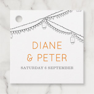 Garden Picnic Minimalist Black and White Wedding Favour Tags