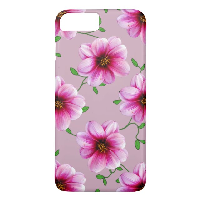 Garden Pink Dahlia Flower on any Colour Case-Mate iPhone Case (Back)