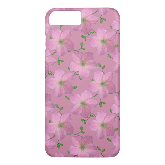 Garden Pink Geranium Flower on any Colour Case-Mate iPhone Case (Back)