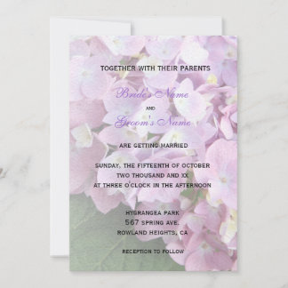 ©Garden Pink Hydrangeas Wedding Invitation