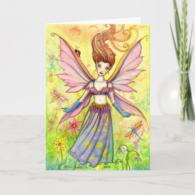 Garden Pixie Fairy Greeting Card (Front)
