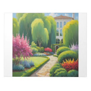Garden plants green notepad