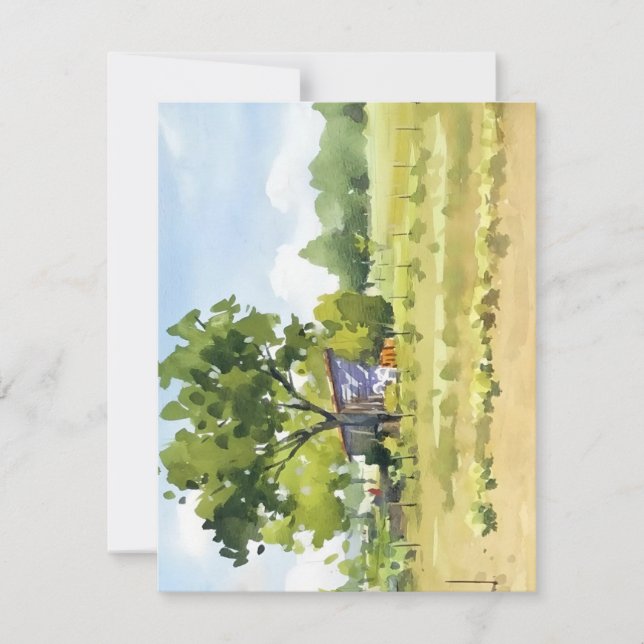 Garden Plot In Watercolors Holiday Card (Front)