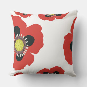 garden poppies cushion