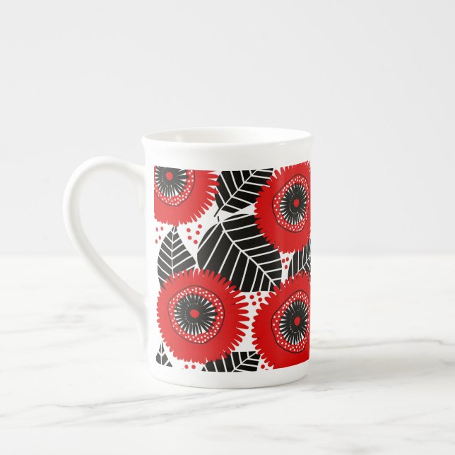 Garden Poppy Flowers Speciality Mug (Left)