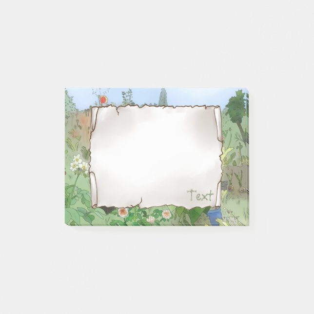 garden post-it adhesive label notes (Front)