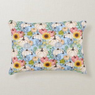 Garden Pumpkins And Sunflowers  Decorative Cushion