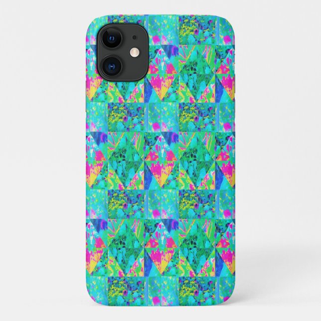Garden Quilt Painting with Hydrangea and Blues Case-Mate iPhone Case (Back)