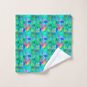 Garden Quilt Painting with Hydrangea and Blues Wash Cloth