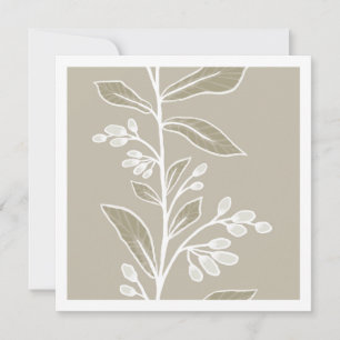 Garden Reverie Warm Sand Minimalist Botanical Card