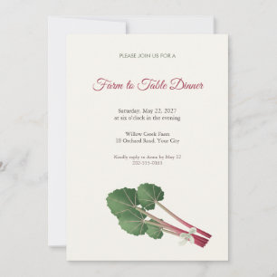 Garden Rhubarb Farm to Table Dinner Invitation