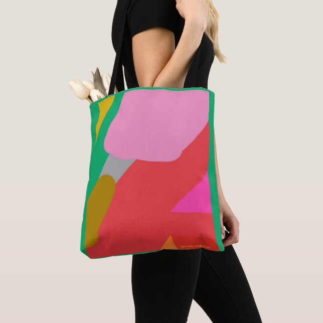 Garden Riff Green Tote Bag (Close Up)