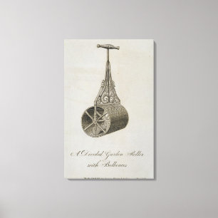 Garden roller with divided barrel and balances, 17 canvas print