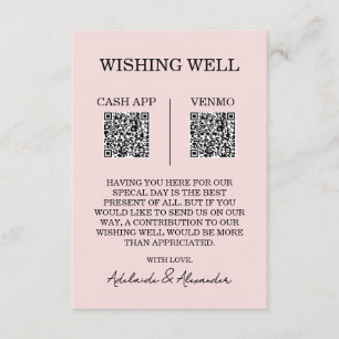 Garden Rose Pink Wedding Wishing Well Enclosure Card