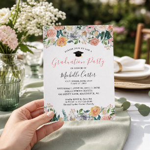 Garden Roses Graduation Party Invitation