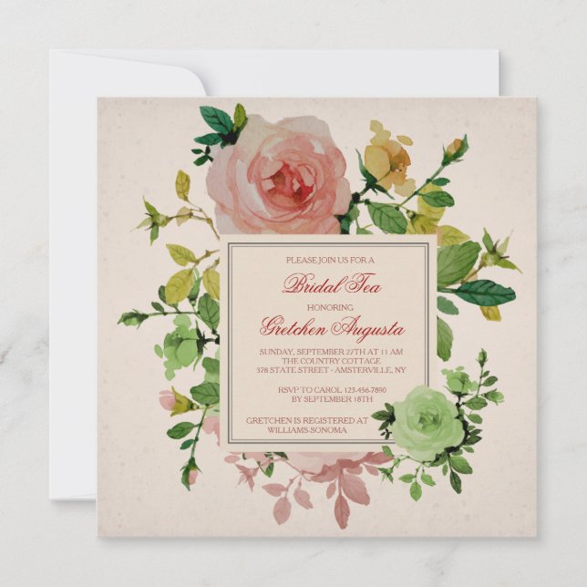 Garden Roses Invitation (Front)