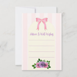 Garden Roses Pink Baby Shower Advice Card