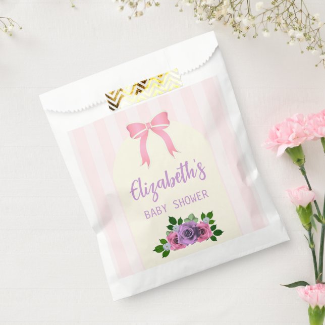 Garden Roses Pink Baby Shower Favour Bags (Sealed)