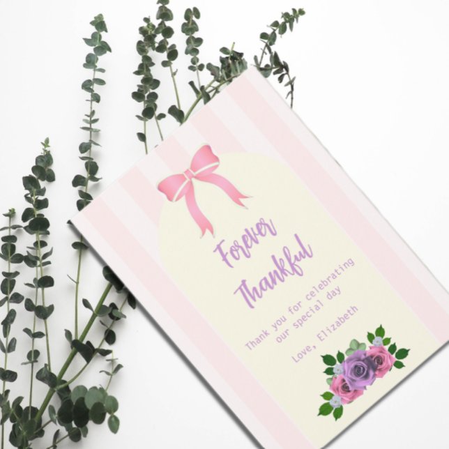 Garden Roses Pink Baby Shower Thank You Card (Creator Uploaded)