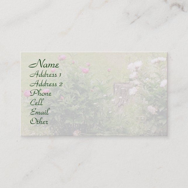 Garden Roses Profile Business Card (Front)