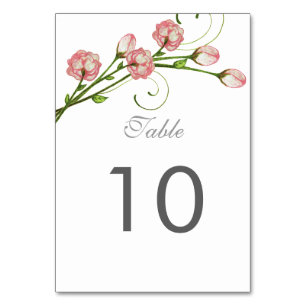 Garden Roses Table Number Card