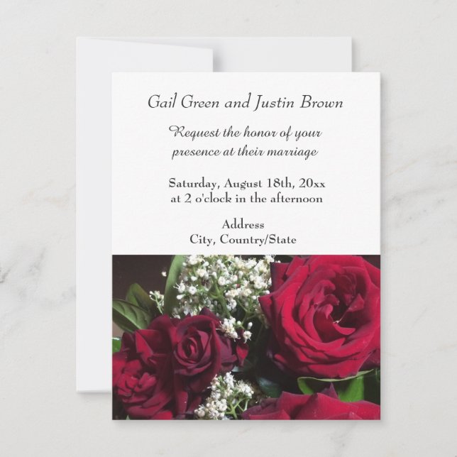 Garden Roses Wedding Invitation (Front)