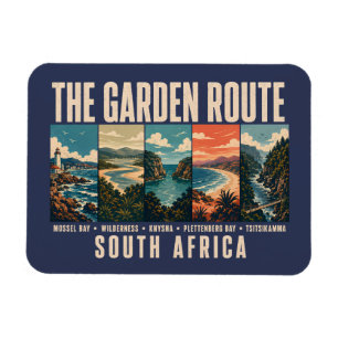 Garden Route South Africa Illustration Vintage Magnet