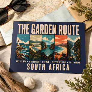 Garden Route South Africa Illustration Vintage Postcard