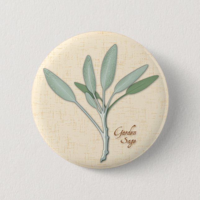 Garden Sage Herb Button (Front)