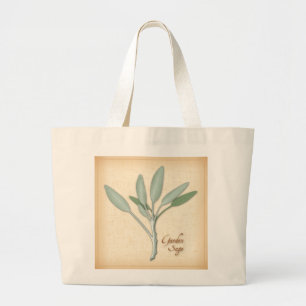 Garden Sage Herb Large Tote Bag