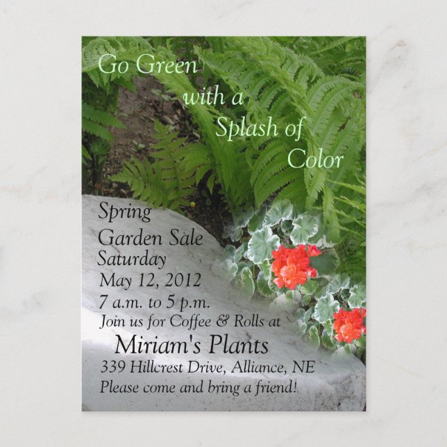 Garden Sale Invitation (Front)